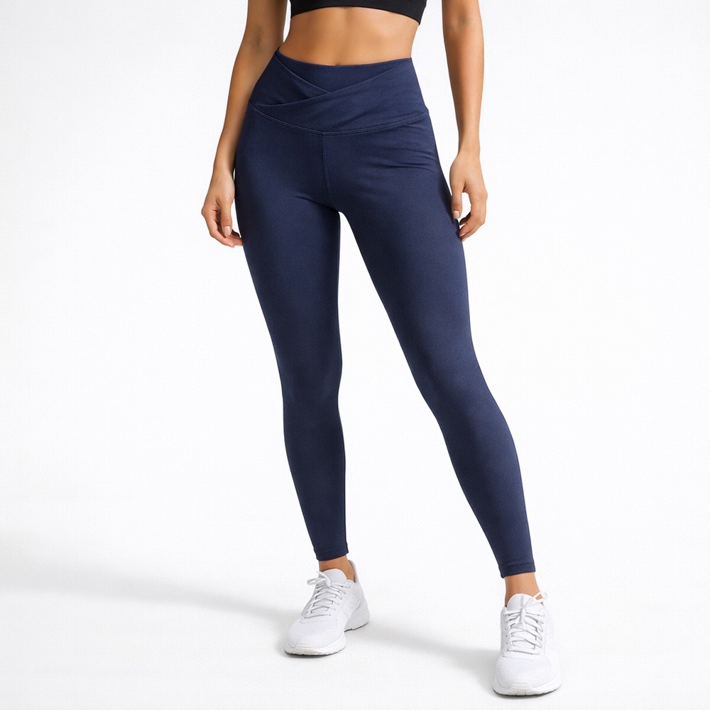 Criss Cross Navy High-Rise Leggings NWT